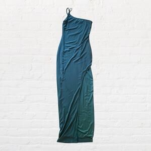 Blanc clothing green ribbed maxi dress
